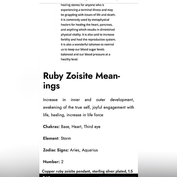 Copper ruby zoisite 925 sterling silver plated artisan tribal India pendant - Picture 7 of 8